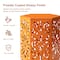 Glitzhome® Orange Floral Motif Hexagonal Garden Stool Set